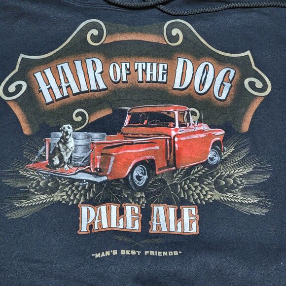 Jerzees LS Black Unisex Hoodie "Hair Of The Dog Pale Ale" - Size 2XL - Picture 1 of 4